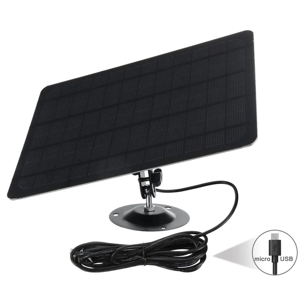 USB 10W Monocrystal Charging for Rotation, Panel Solar Shinysix Camera 6V Plate, Wall 360-degree Waterproof, Silicon USB Mounted