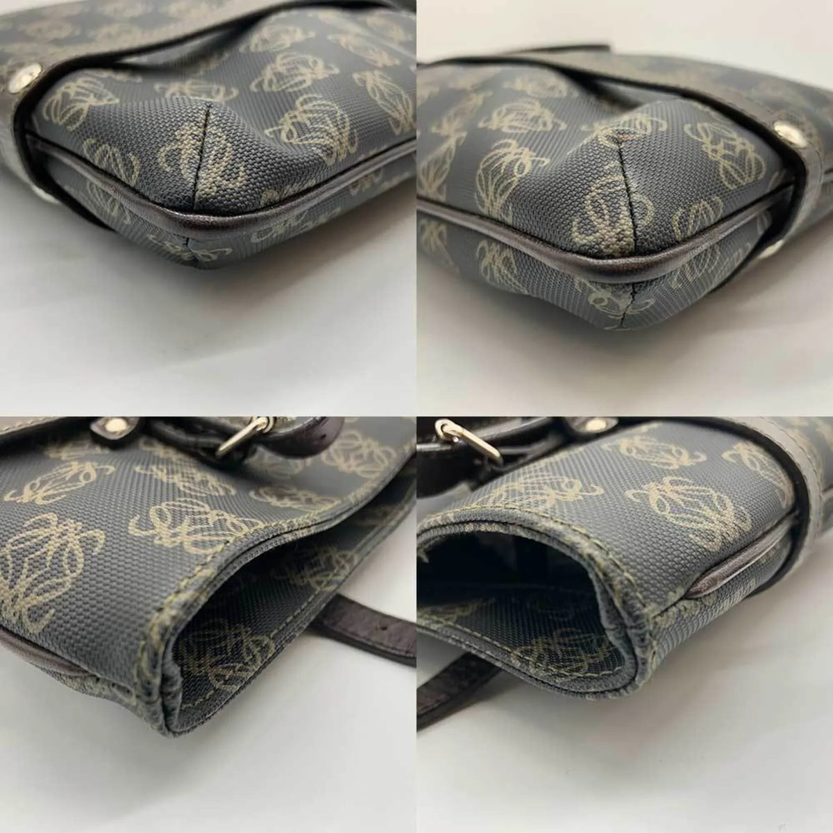 (Good) Brown Tote Gray Anagram Pre-Owned LOEWE Bag x