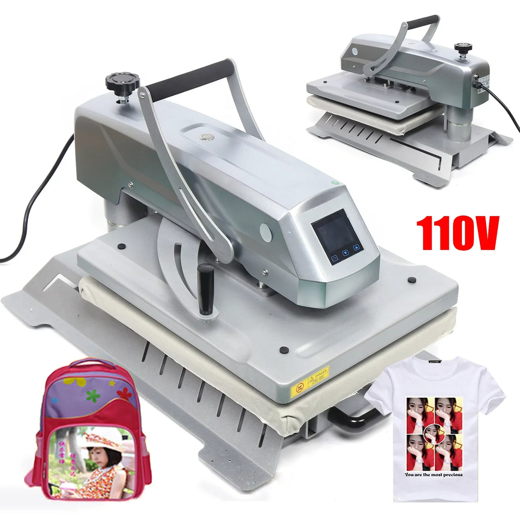 1 Inch 1600W Press 16x20 Combo Aiqidi 3 Transfer T-Shirt Machine Heat in Machine Away Swing Machine Clothing Transfer Heat Printing Sublimation