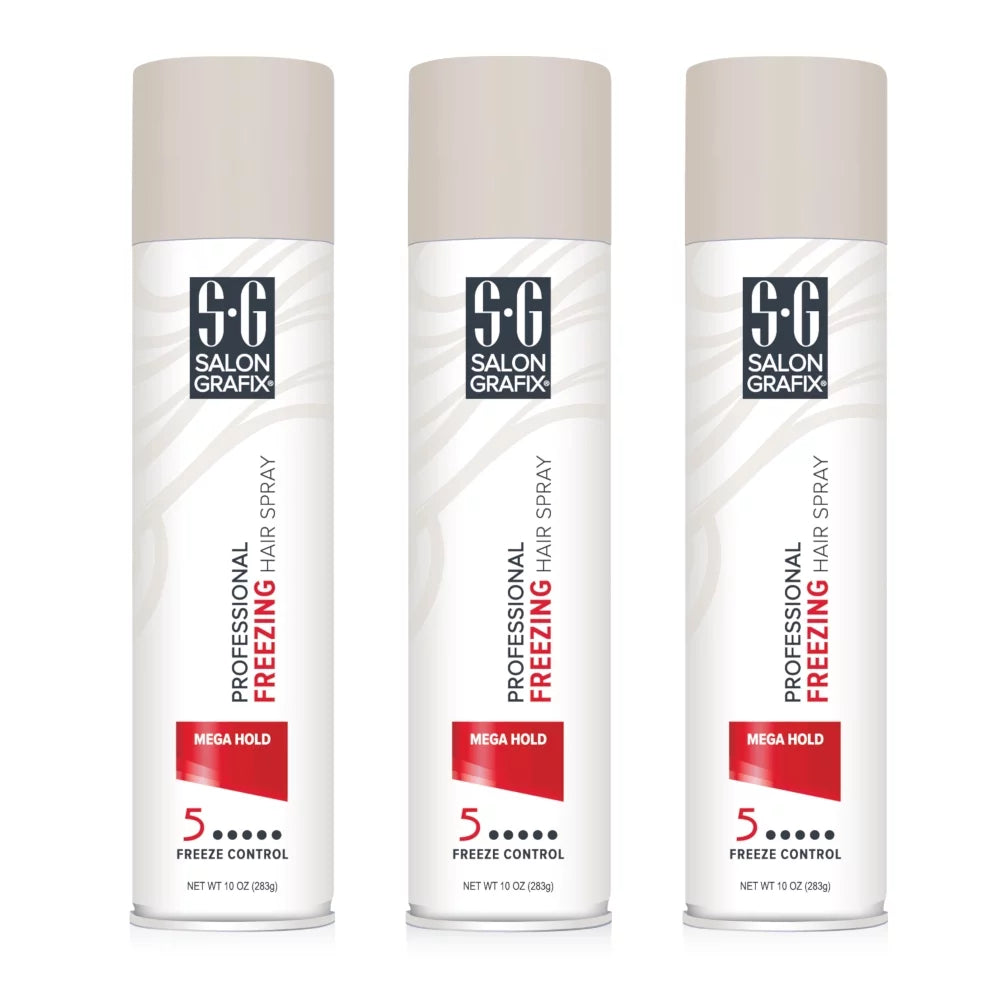 3 Salon Freezing Professional 10 Each Mega Hold Grafix Spray, Pack Hair Ounces