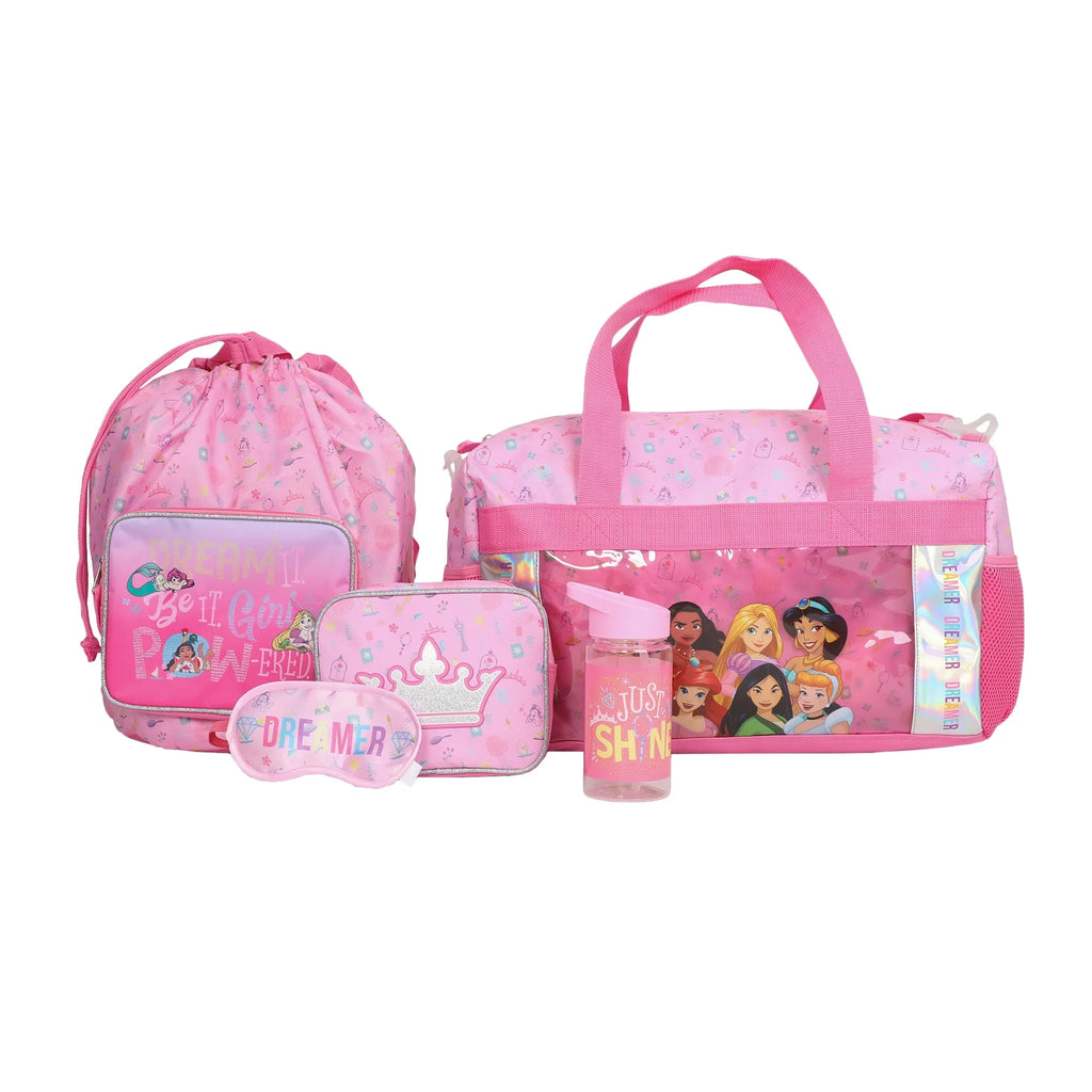 Set Disney Bag Youth Duffle Girls Princesses 5-Piece Kids Pink