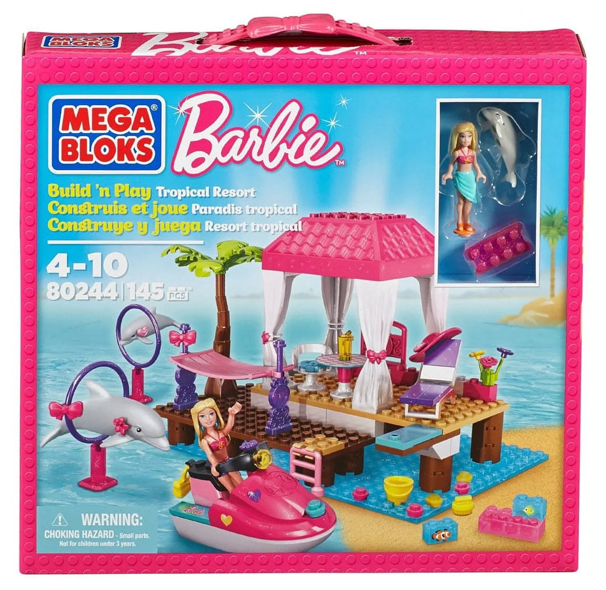Build Mega Bloks #80244 Tropical Play Barbie 'n Resort