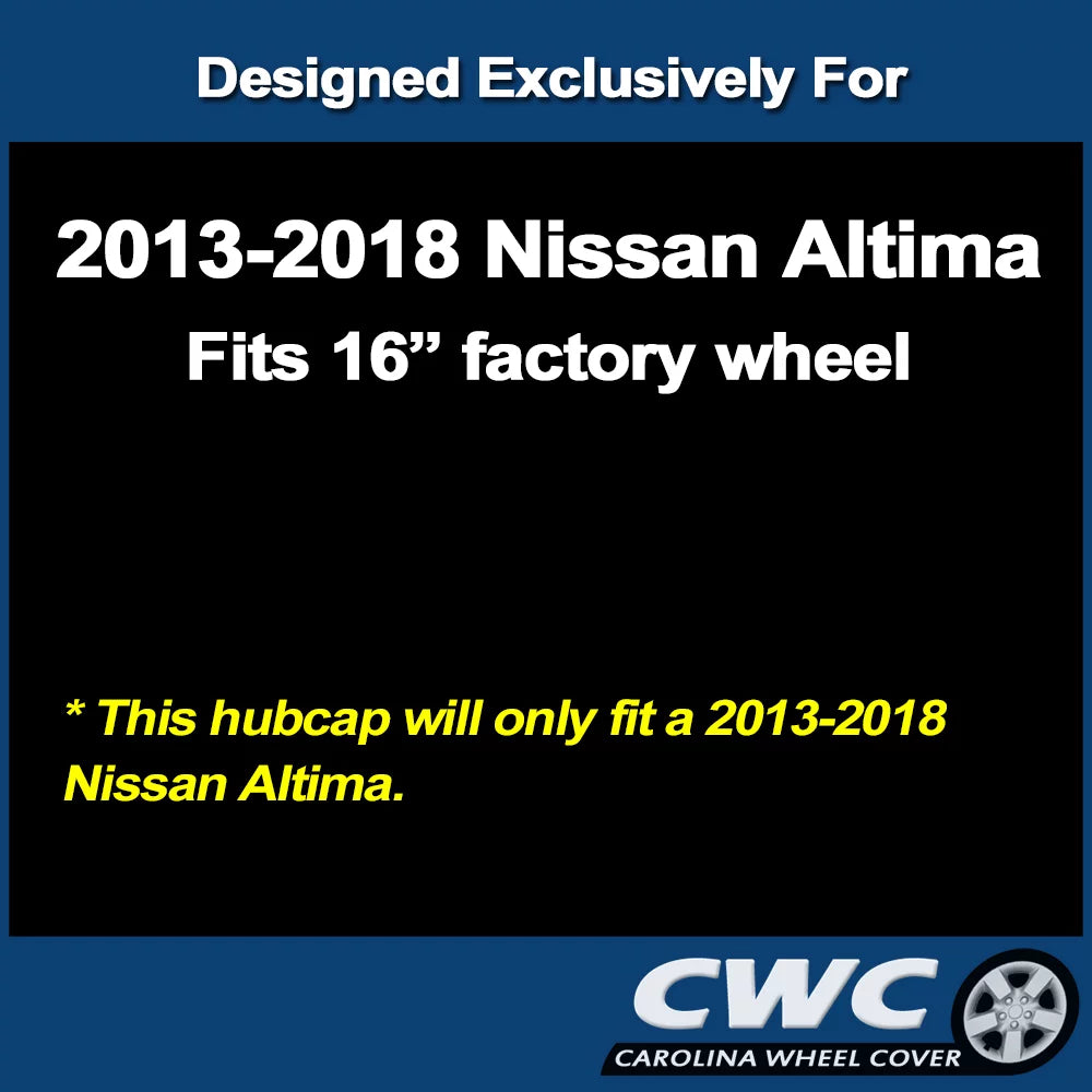 (SIngle Premium CarolIna Hubcap Replacement Wheel Hubcap) - for Nissan 2018 2013 Altima 16-In. Replica Cover