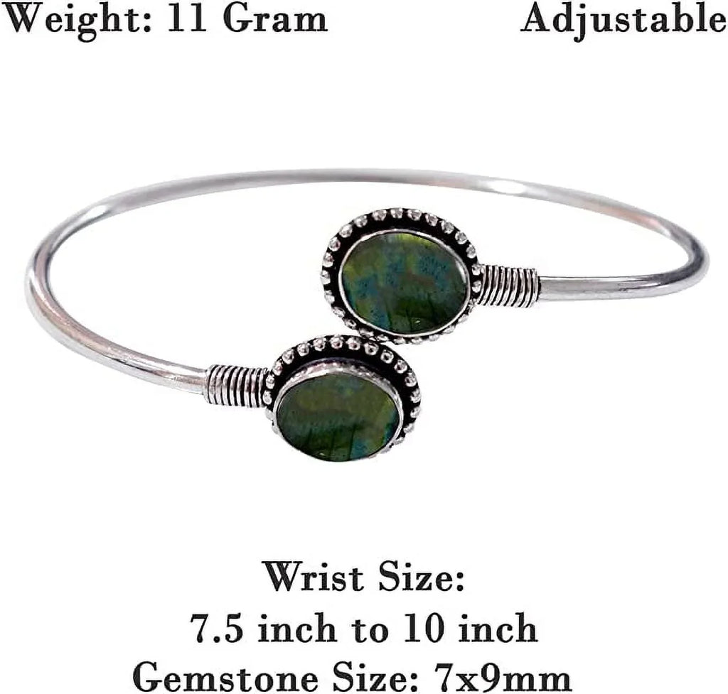 Gemstone Designer Modern Tribal Women, Handmade Bohemian Natural Boho Fashion labradorite Bracelet, Party Plated Jewellery Design Silver For Bracelet Cuff