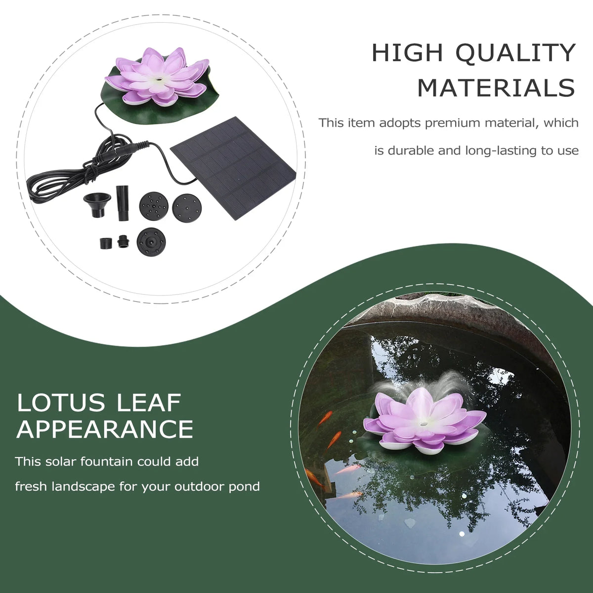 Waterscape Lotus 1 Fountain Pond Gongxipen Outdoor Floating Solar Fountain Set Fountain