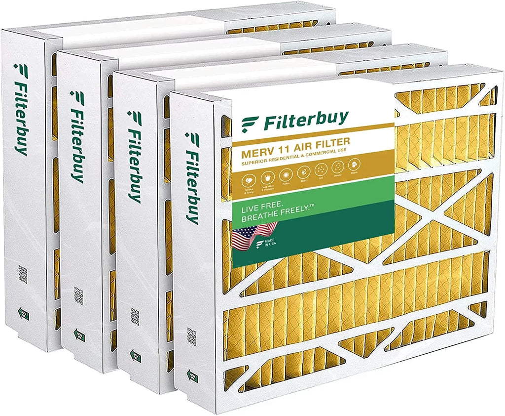 Filterbuy Air for Furnace MERV AC 20x21x5 HVAC (4-Pack) PCO14-23 11 / X8790 Lennox Filters Pleated