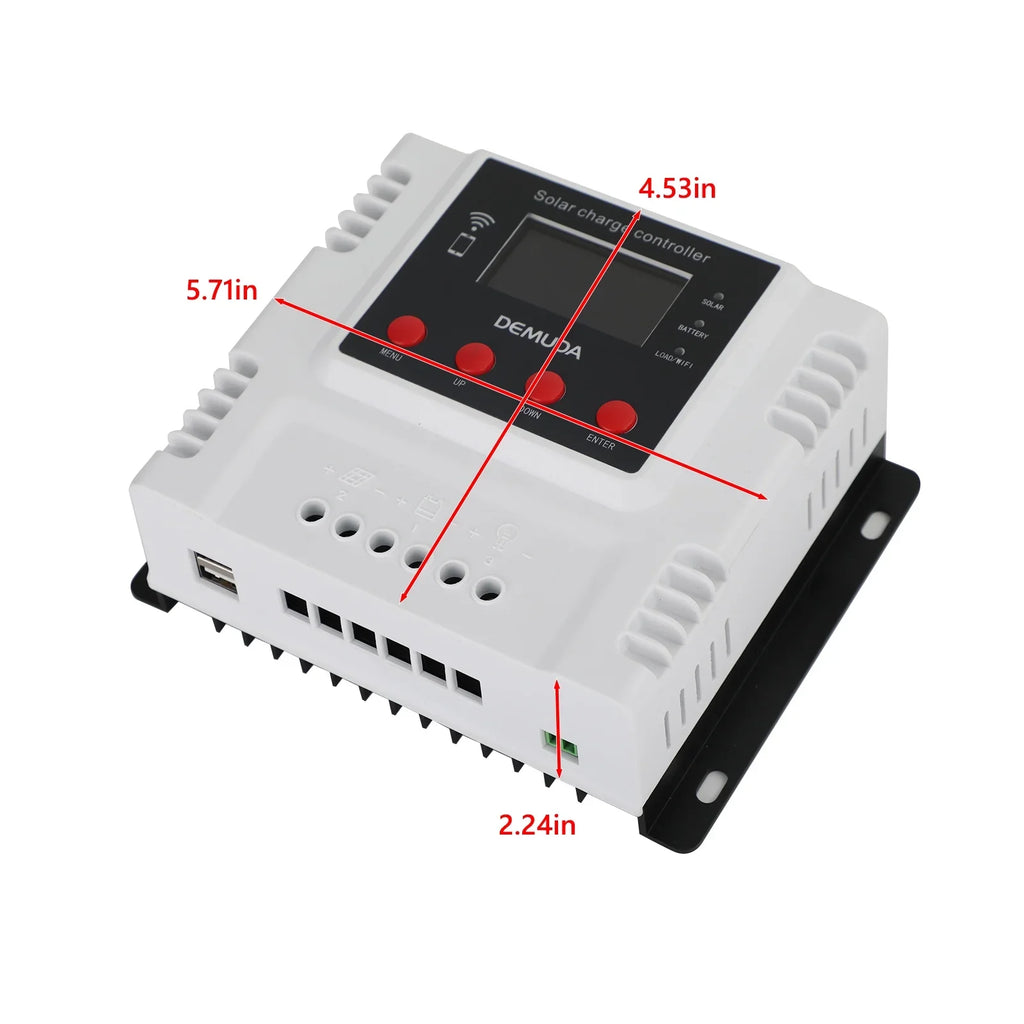 10A PWM 12V Solar LCD 48V 24V With Monitor Controller Wifi Charge Regulator