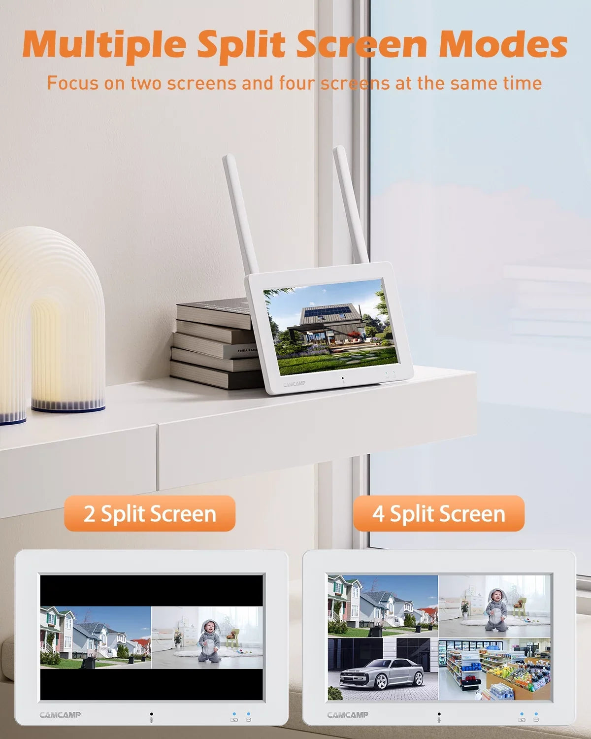 Connector SC27 Surveillance Wireless Bullet Camera Outdoor with Camera Monitor System Toguard Security CCTV 2K/3MP WiFi 7"